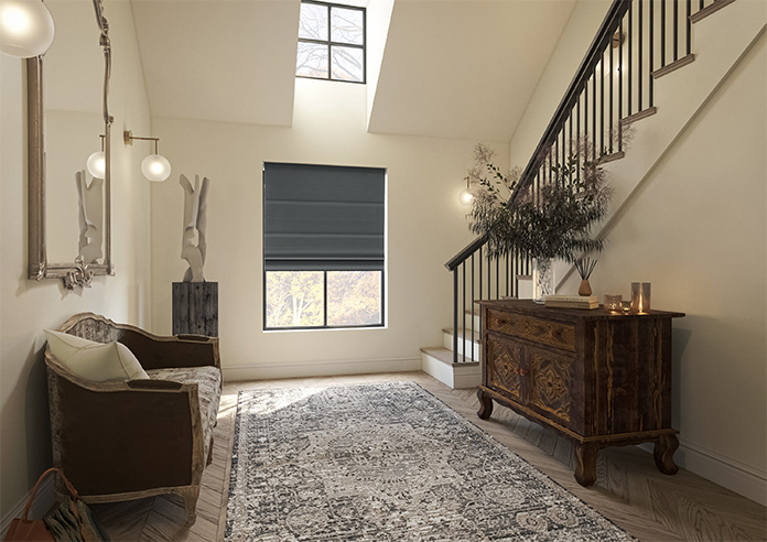 Melrose (Blackout), Lead Grey - Motorised Roman Blind - Image 6